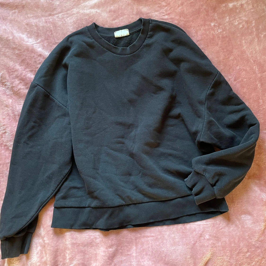 Svart sweatshirt i bomull