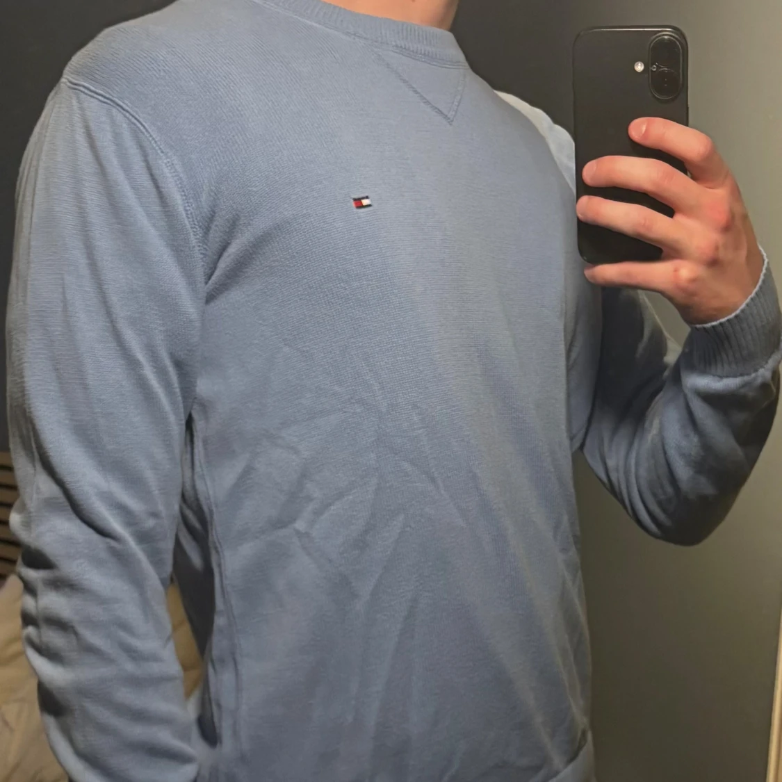 Ljusblå stickad tröja Tommy Hilfiger - 1