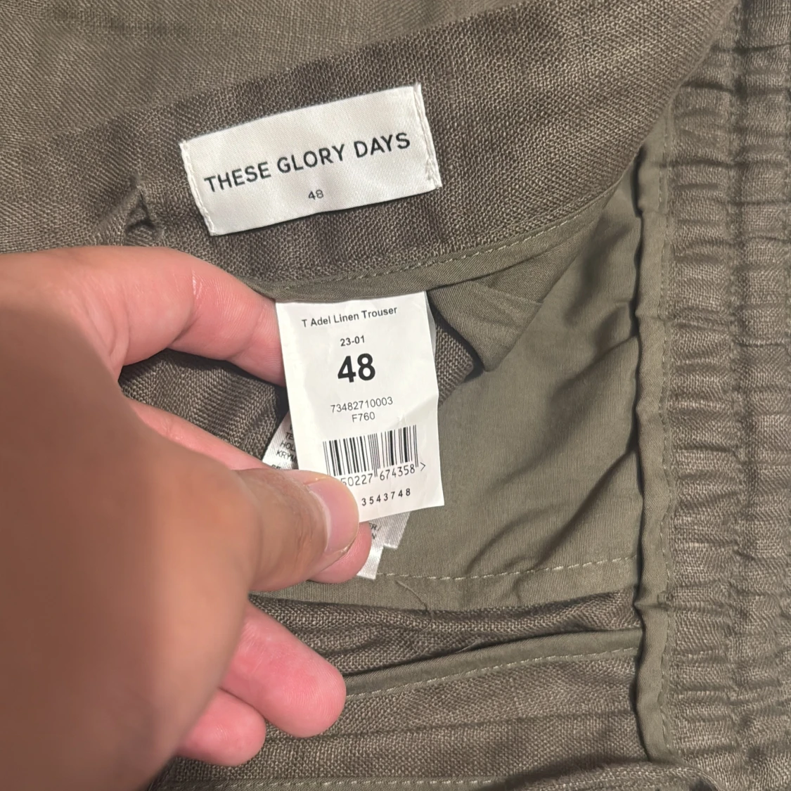 Olivgröna linnebyxor från These Glory Days - 3