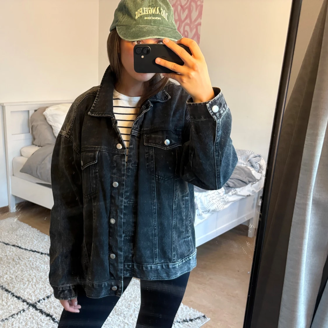 Svart oversized jeansjacka - 2