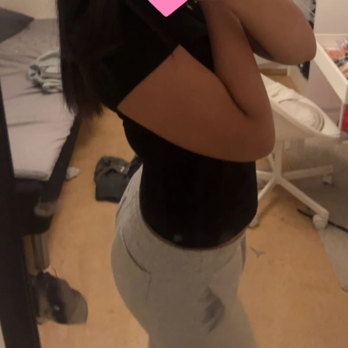 Grå mjukisbyxor med snörning - 1