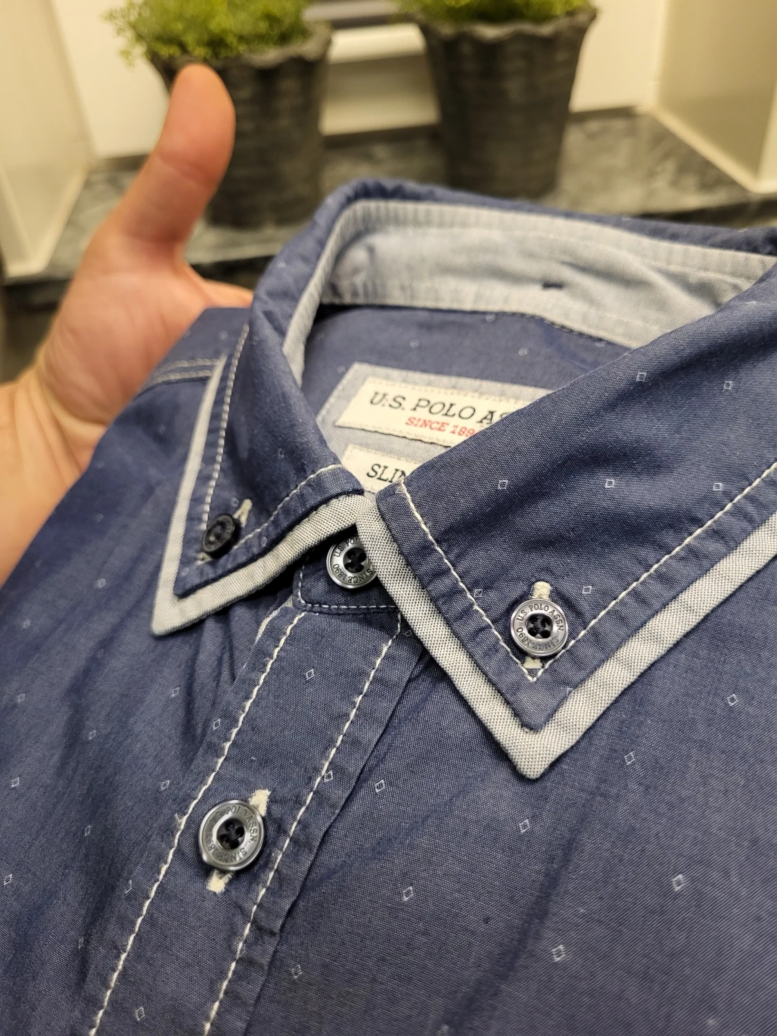 Blå slim fit skjorta från U.S. Polo Assn.