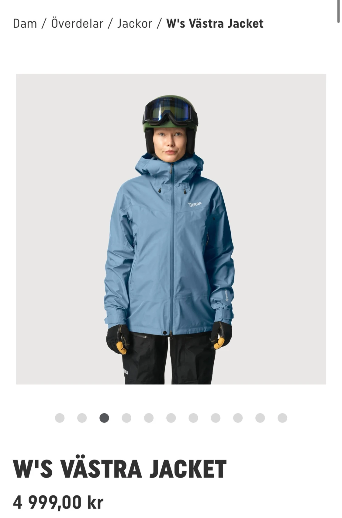 Tierra W’s Västra Jacket – XS – Blå Skaljacka (Gore-Tex)