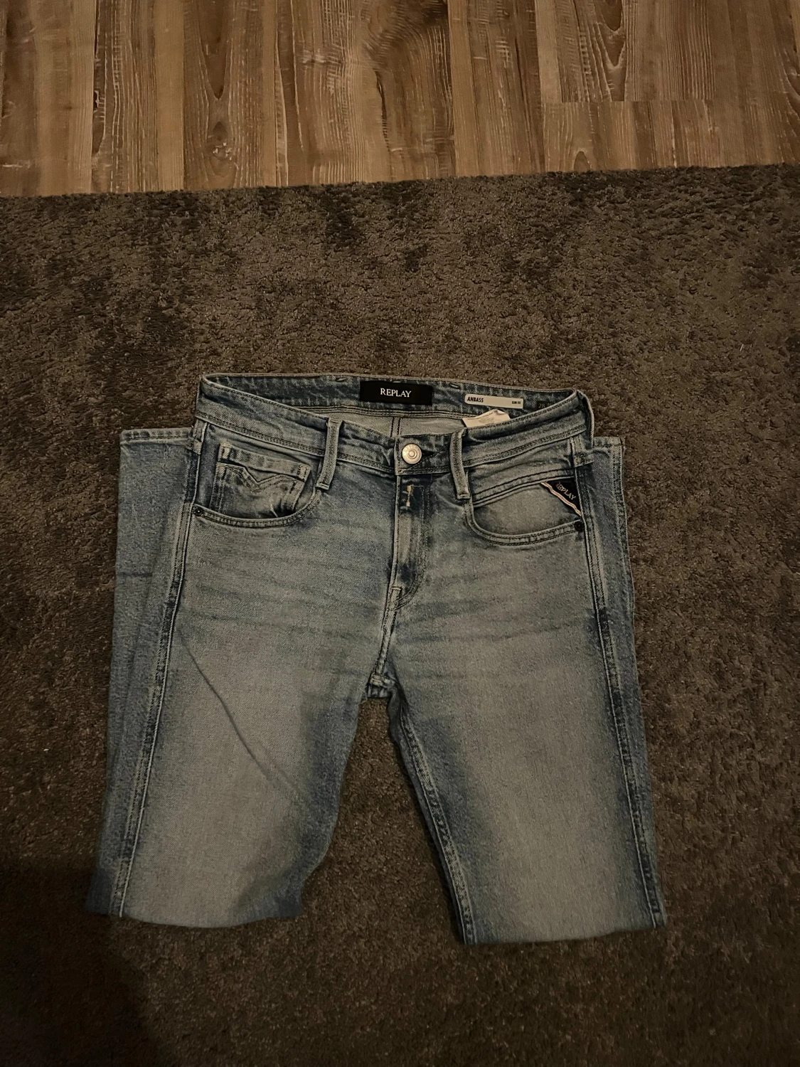 Replay ljusblå jeansshorts midwaist - 1