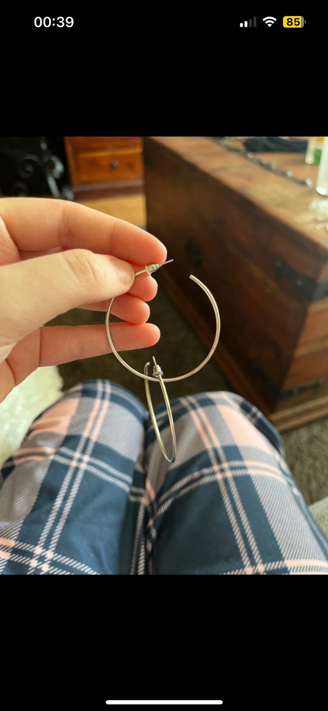 Stora silvriga hoops örhängen - 1