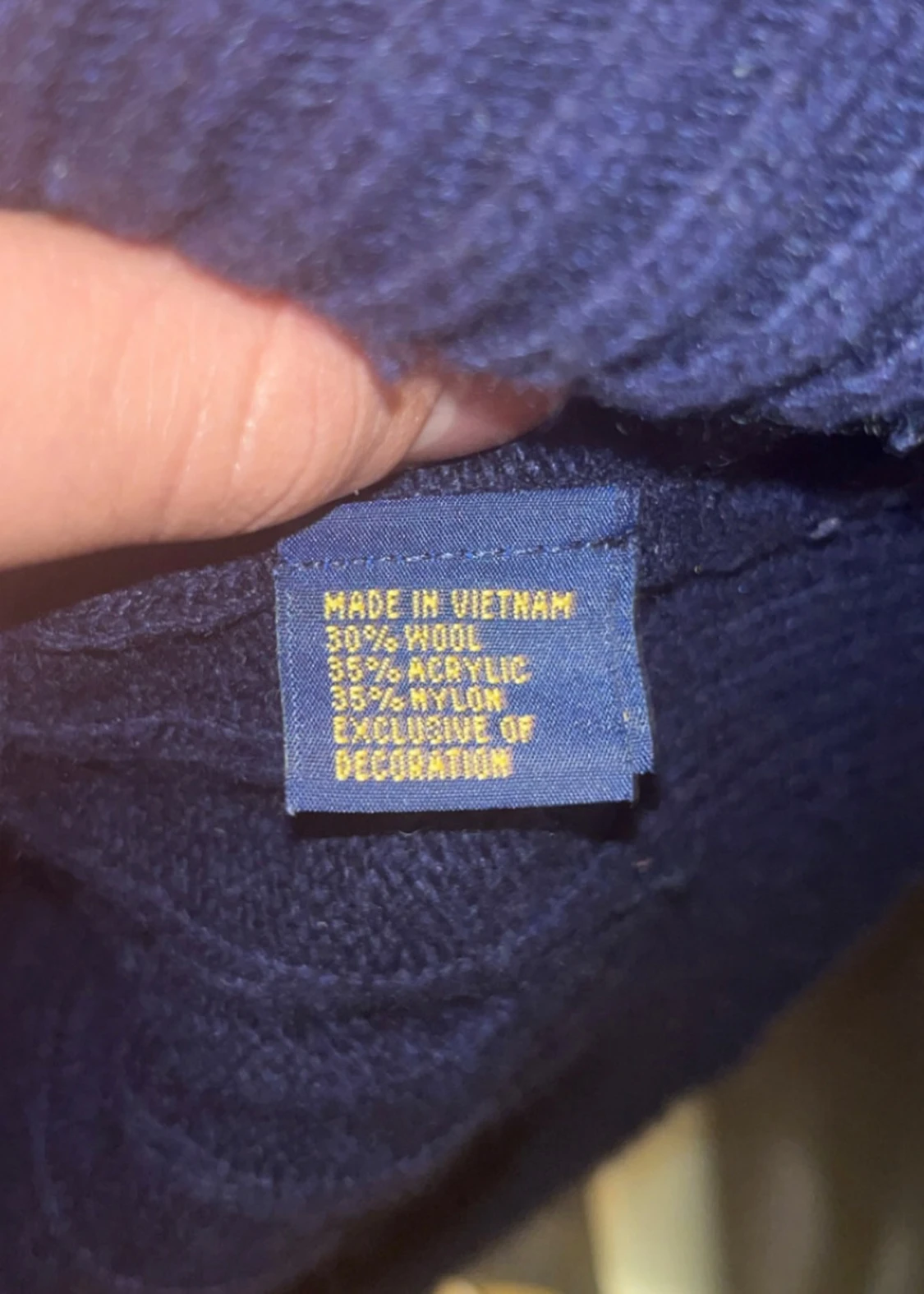 Kabel stickad Polo Ralph Lauren kvart zip tröja - 4