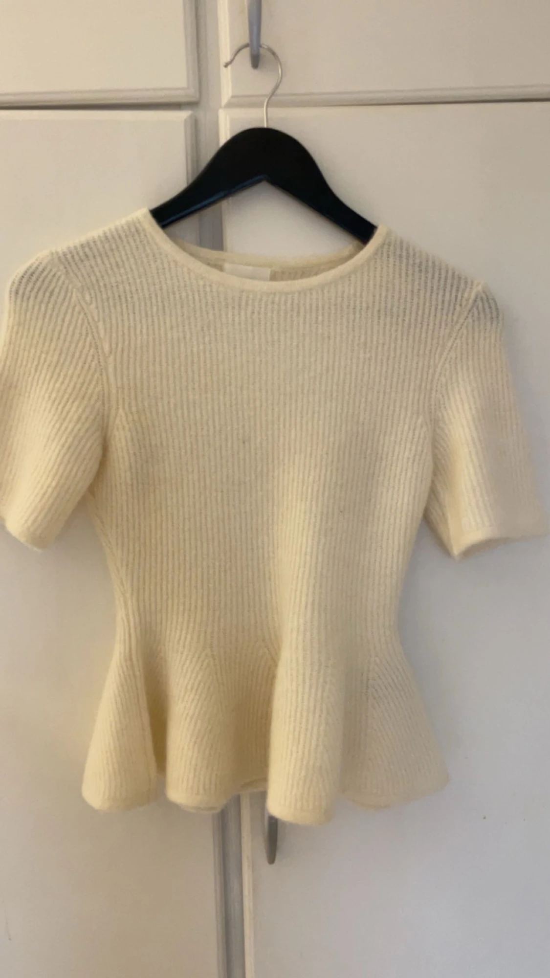 Vit stickad peplum topp - 1