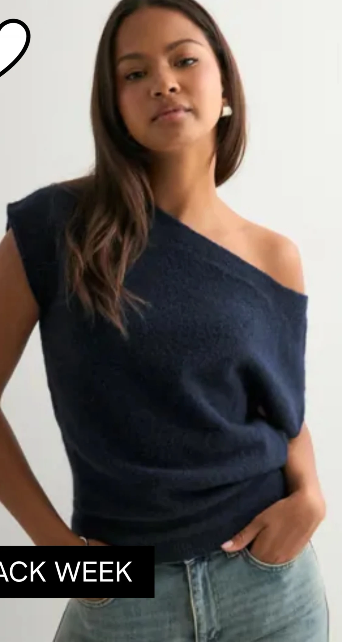 Beige oneshoulder stickad topp från Nelly - 3