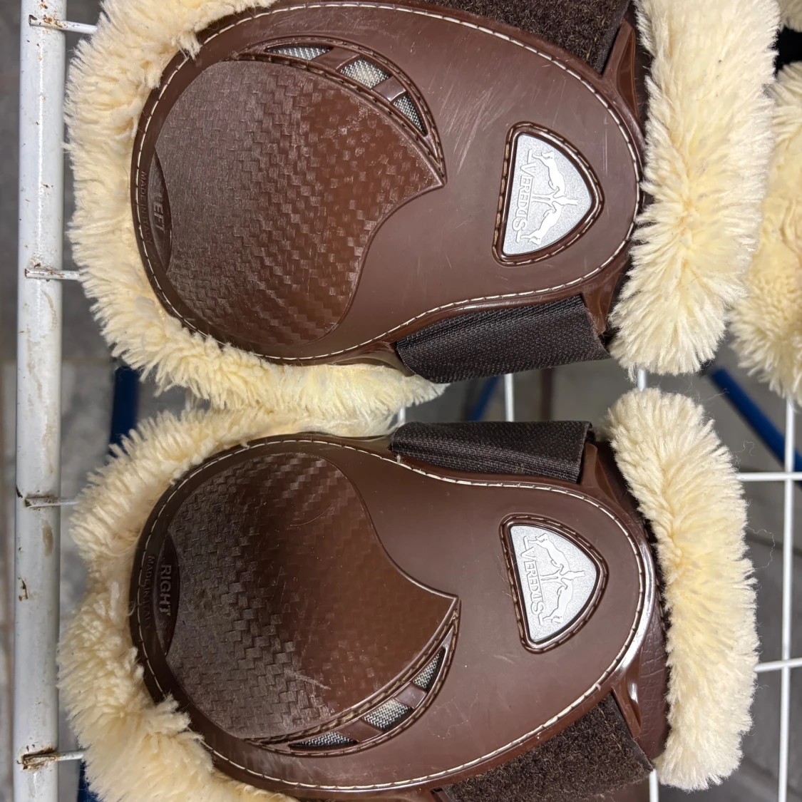 Bruna Veredus ridhandskar med fuskpäls - 3