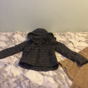 Svart pufferjacka från Everest - Svart pufferjacka från Everest med huva och dragkedja framtill. Jackan har quiltad design och långärmade ärmar, perfekt för kyliga dagar. Materialet är syntet och jackan har en snygg, figurnära passform. Snygg och enkel att matcha med din stil. 