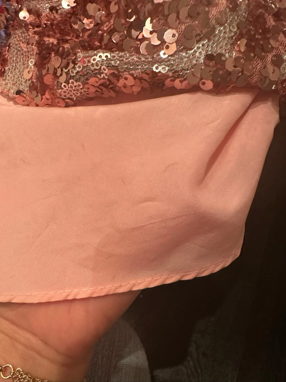 Rosa glittrig långklänning - 5