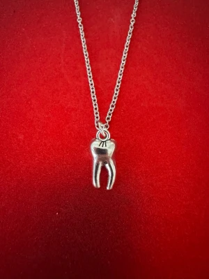 Tand halsband  - Halsband som inte är i äkta silver/guld. Kedja är oftast 50cm men kan ibland komma i 45cm. Kedja är rostfritt stål, berlock oftast i zinklegering men kan även det i vissa fall vara rostfritt stål. Be gärna om mått på berlock om detta är viktigt då bilderna är missvisande när det gäller hur stora dom är! 🌹❤️  Allt är nytt även om de kan stå ”mycket bra skick” , detta mest för att Vinted inte ska fundera på varför jag bara har nya saker .  Bud accepteras inte 🥰🌹