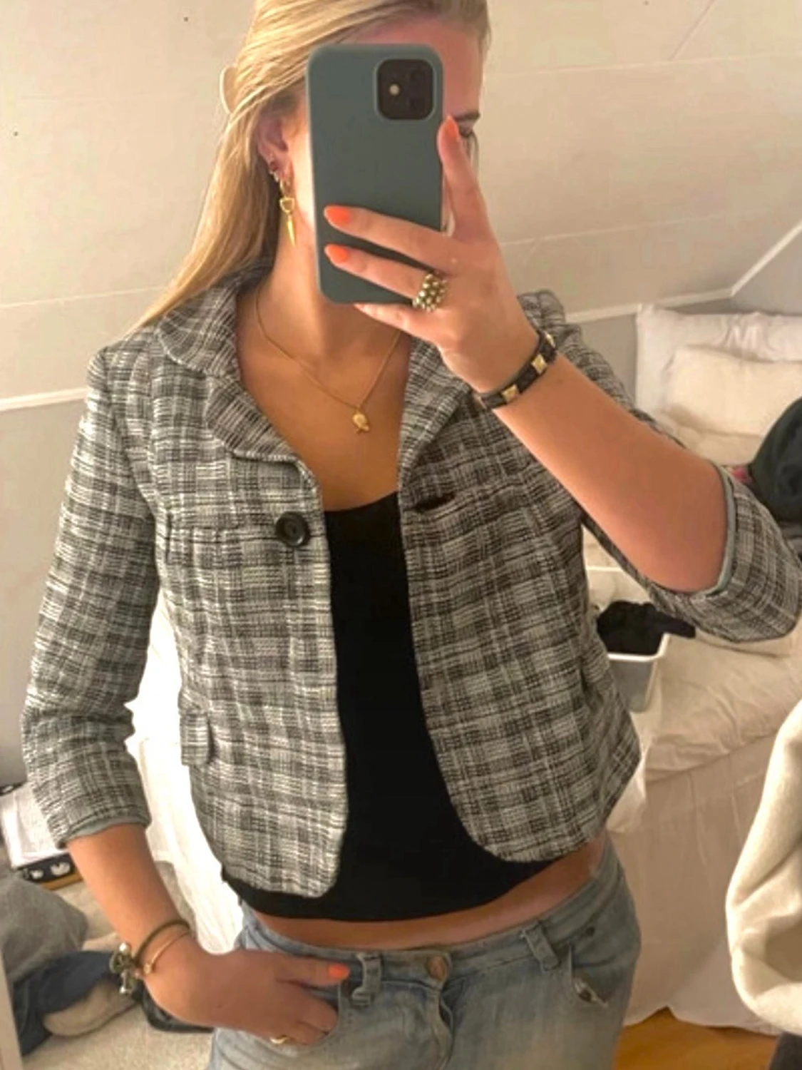 Kort rutig kappa 💕