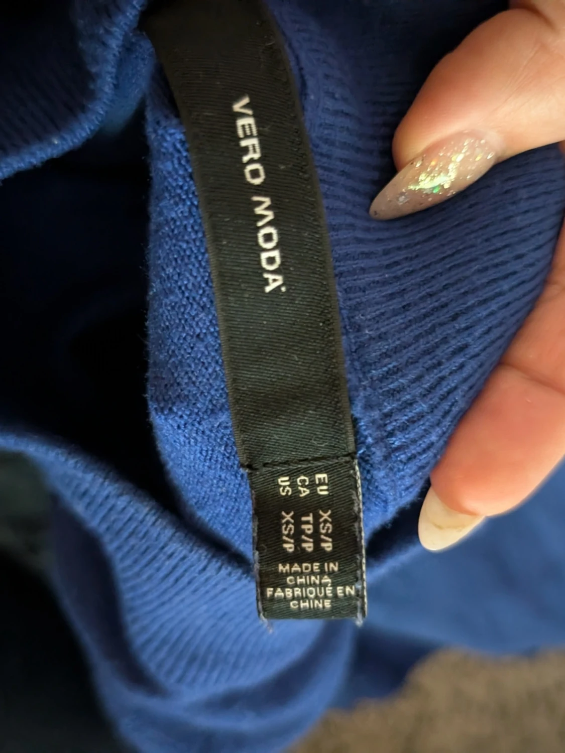 Blå stickad tröja från Vero Moda xs - 1
