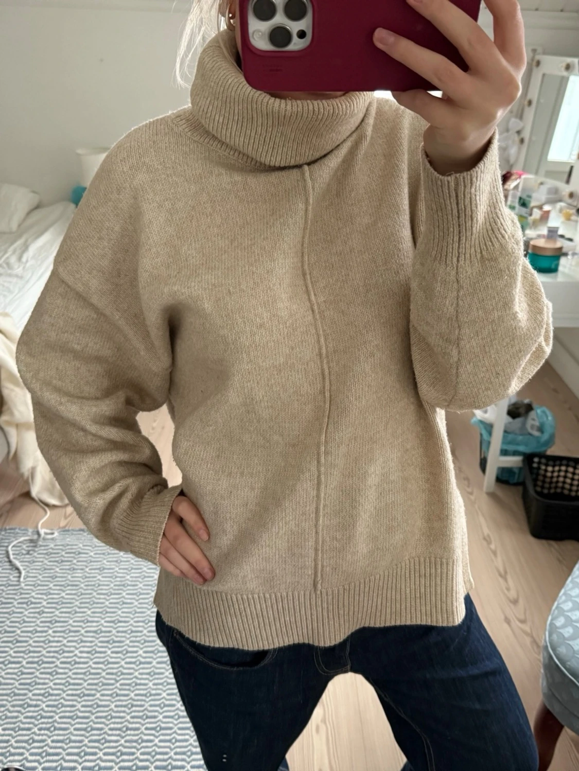 Beige polotröja från H&M, stickad - 2