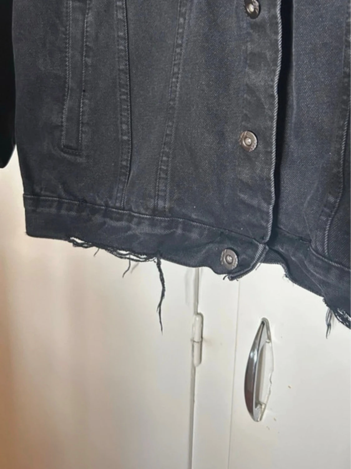 Svart oversized jeansjacka - 1