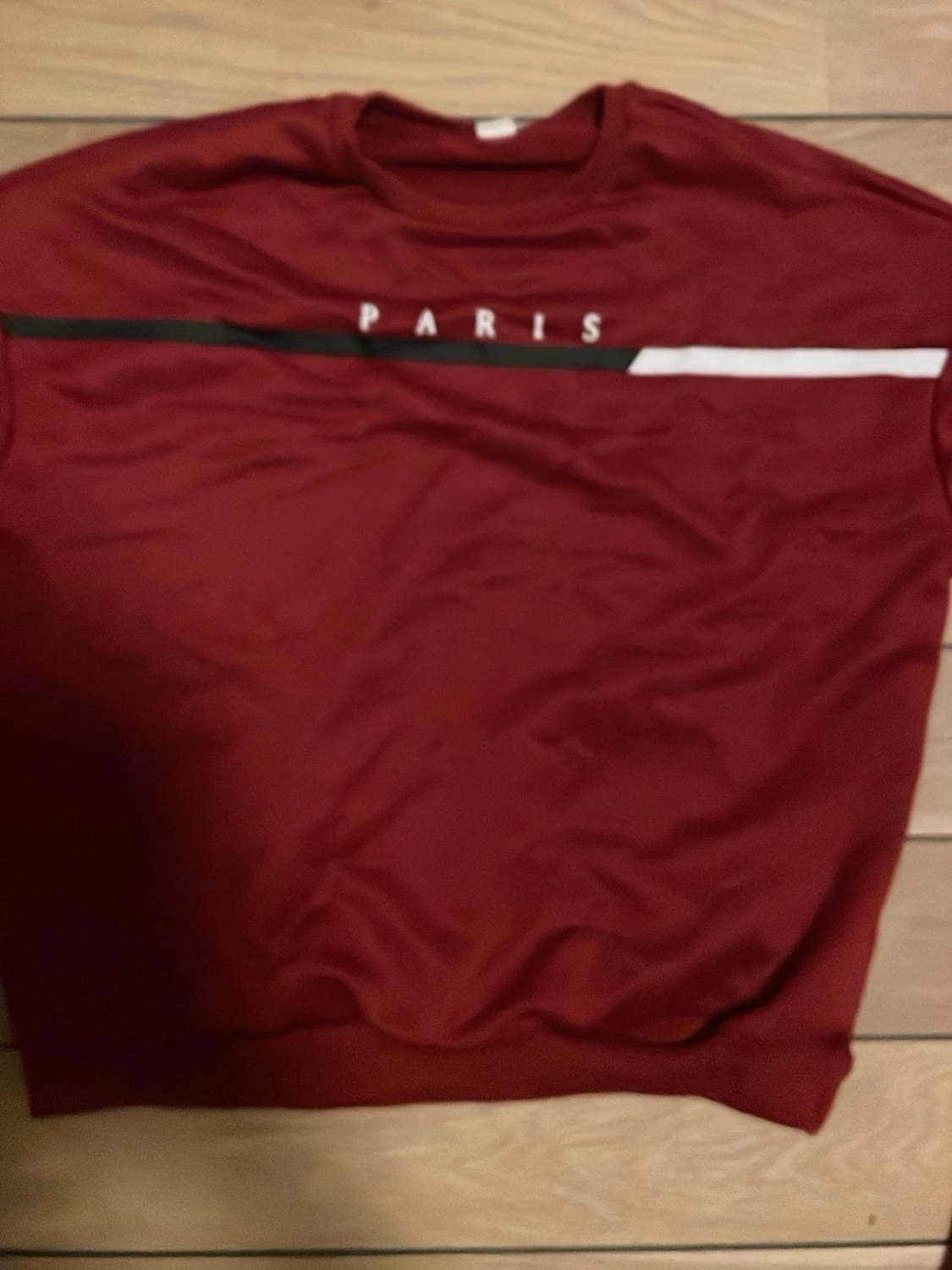 Vinröd sweatshirt med Paris-tryck - 1