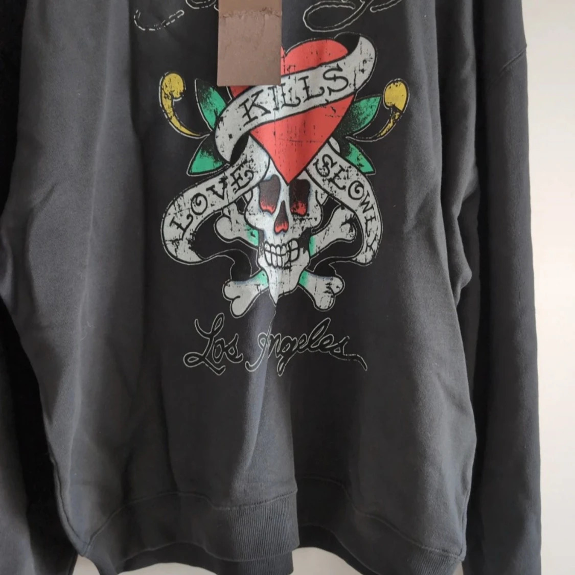 Svart Ed Hardy sweatshirt med tryck - 1