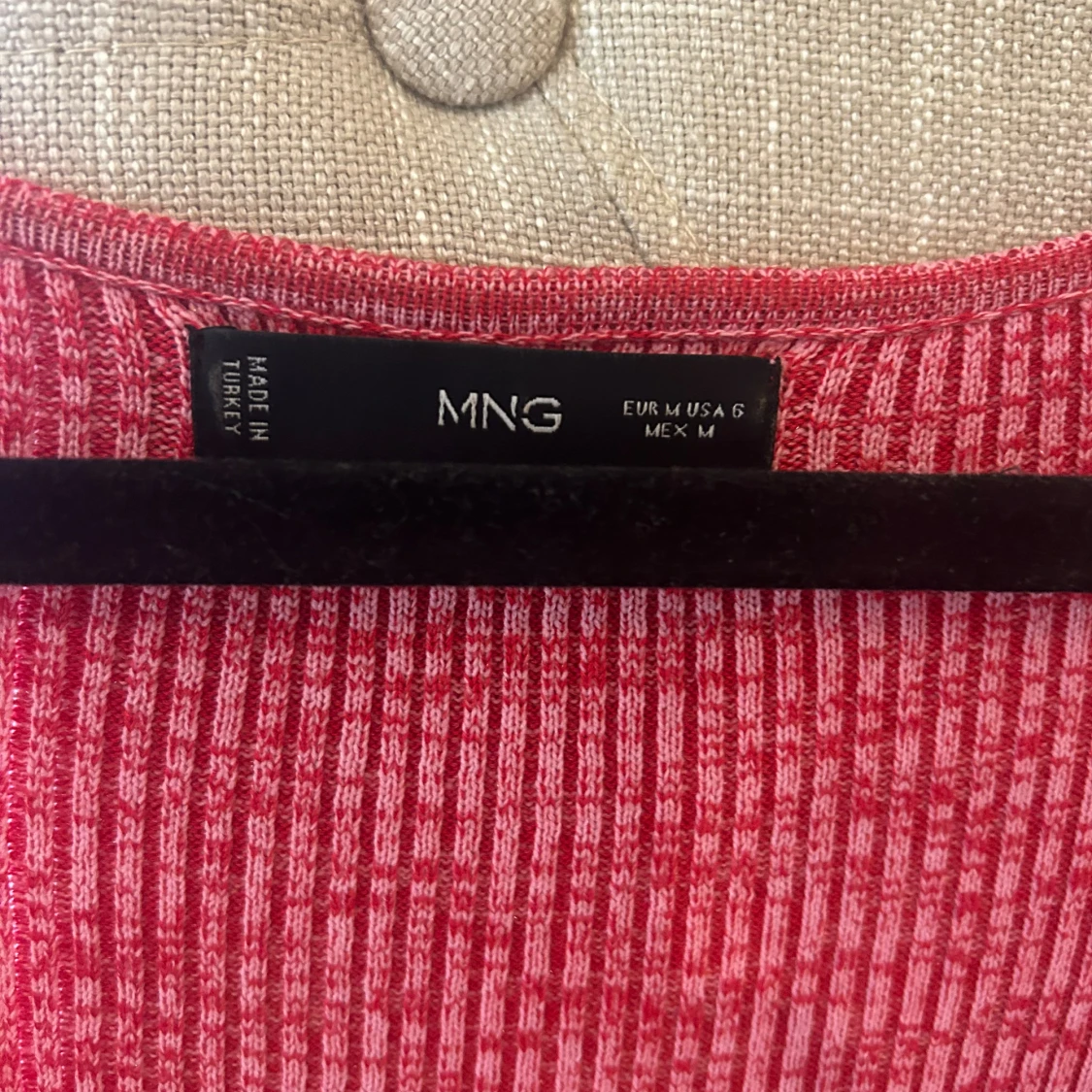 Röd ribbad långklänning från MNG - 1