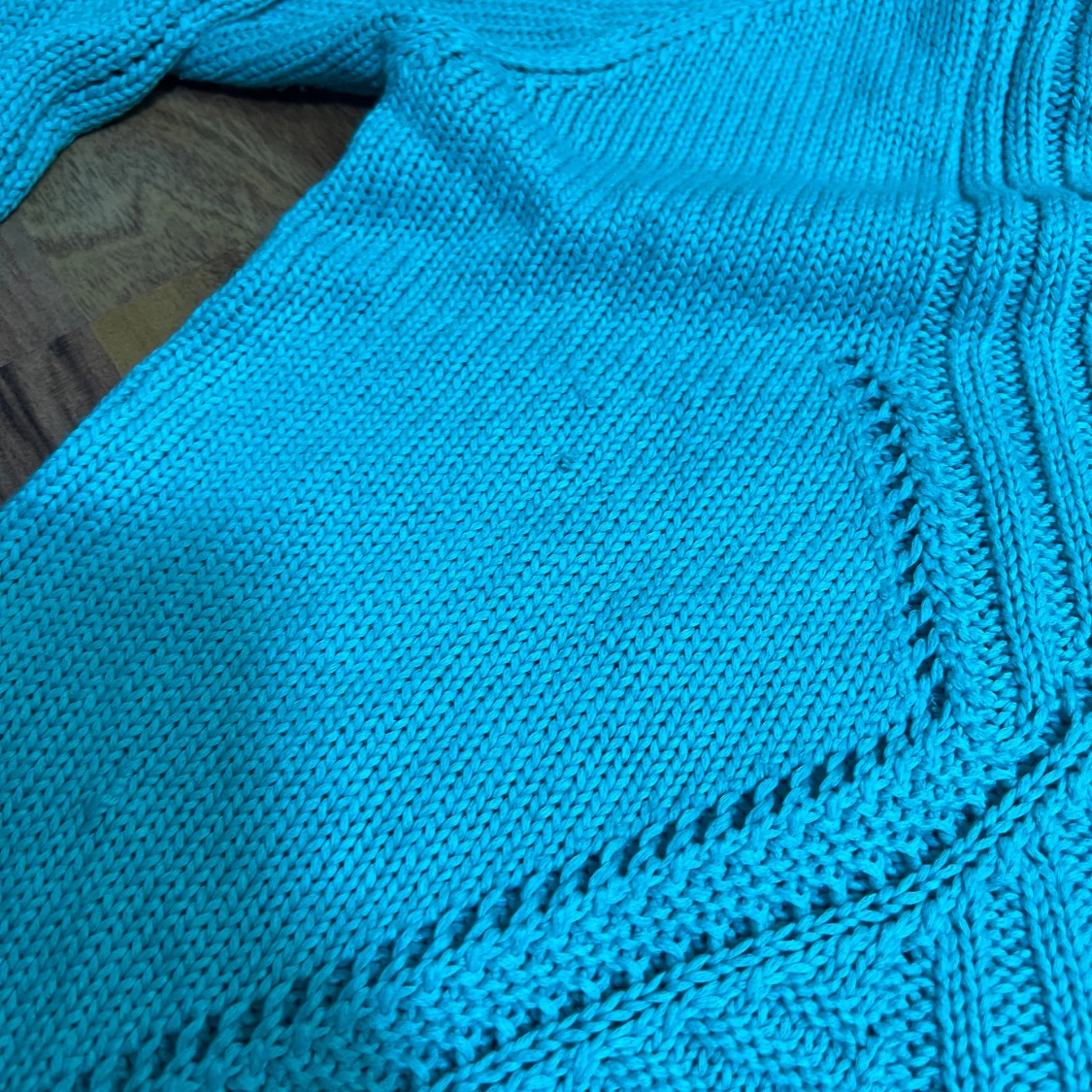 Turkos stickad tröja från Lindex XL - 2