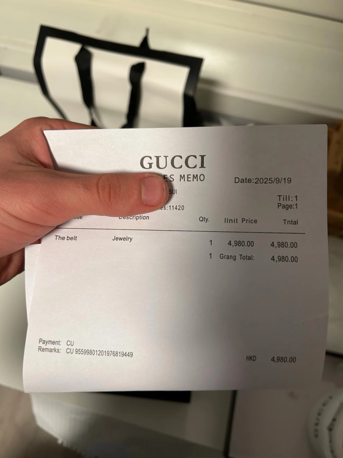 Svart Gucci bälte med plånbok - 5