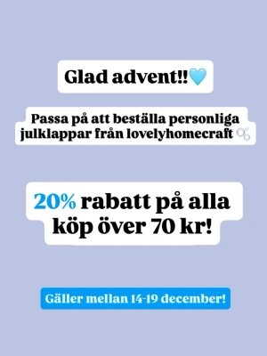 20% rabatt - Gäller på alla köp över 70 kr! 