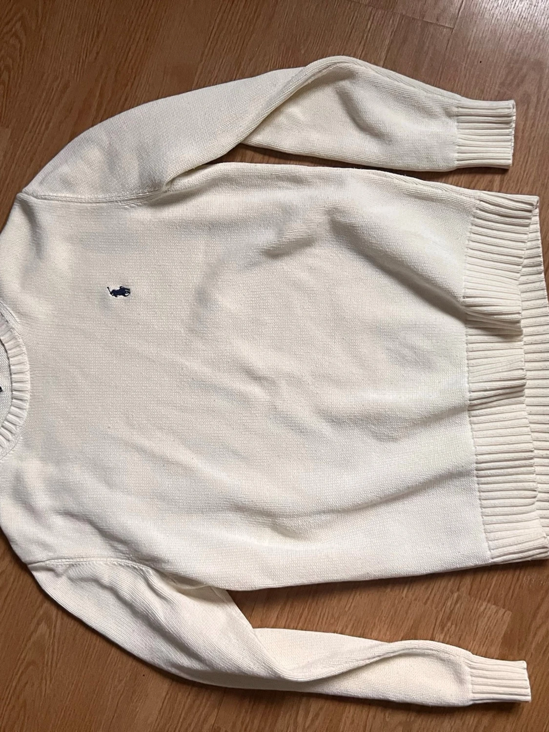 Vit stickad tröja från Polo Ralph Lauren