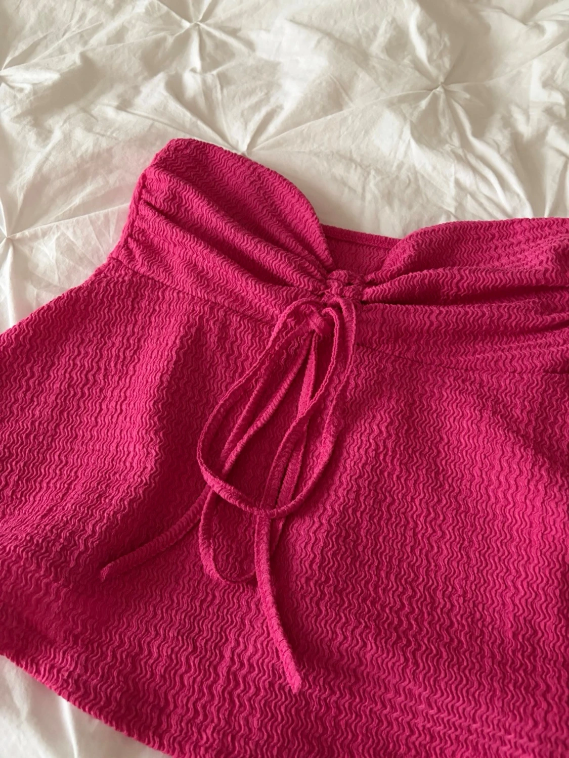 Rosa topp med snörning - 1