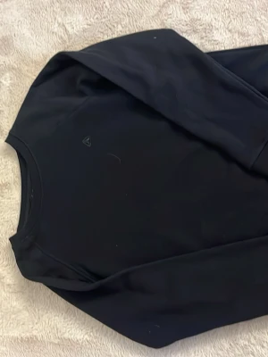 Svart sweatshirt från Peak Performance - En stilren svart sweatshirt från Peak Performance med rund halsringning och diskret logga på bröstet. Tröjan har långa ärmar, ribbade muddar och är gjord i mjukt bomullsmaterial. Perfekt för en avslappnad och sportig look.