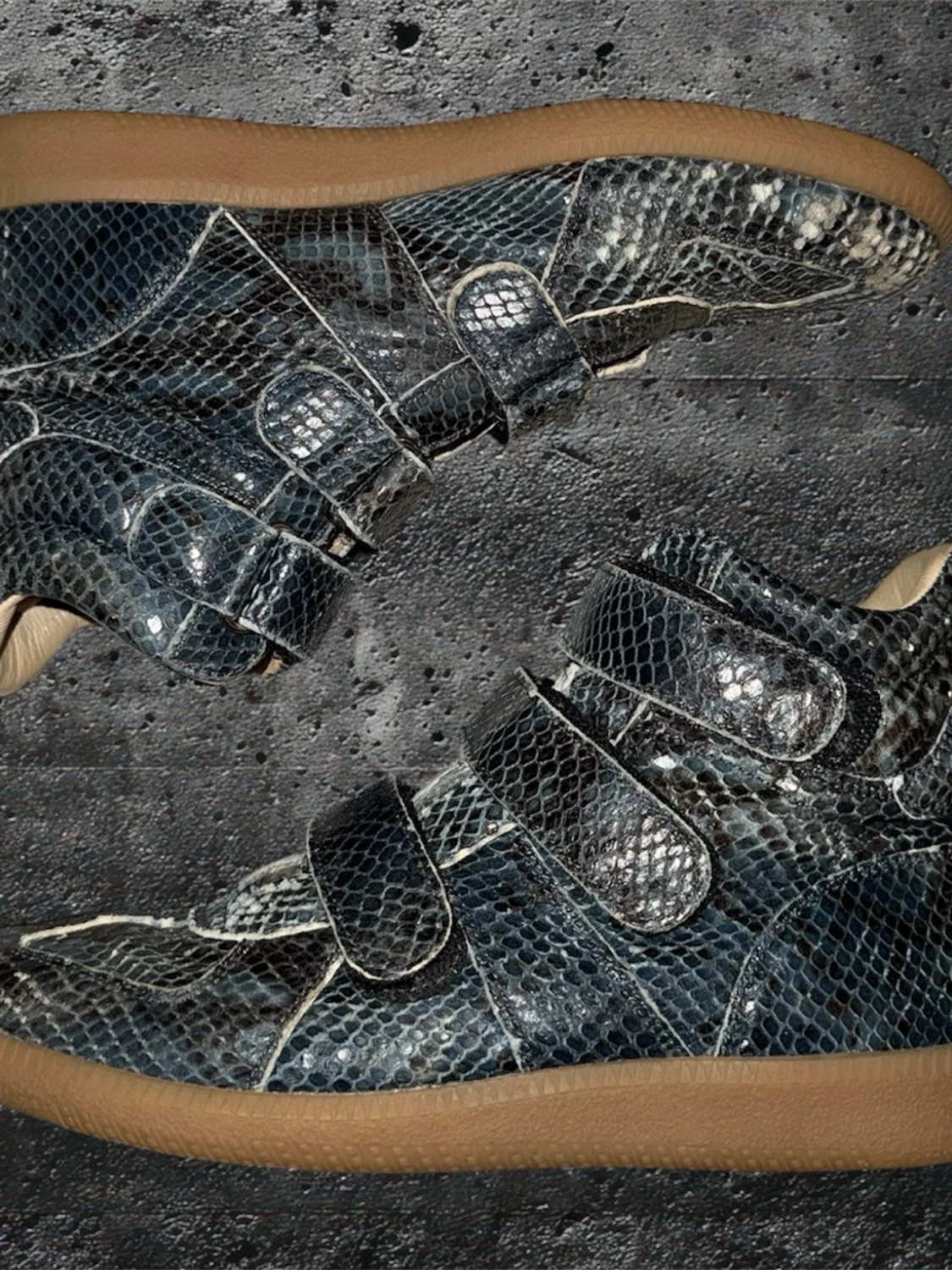 Maison Margiela python tripple straps high top gats - 1