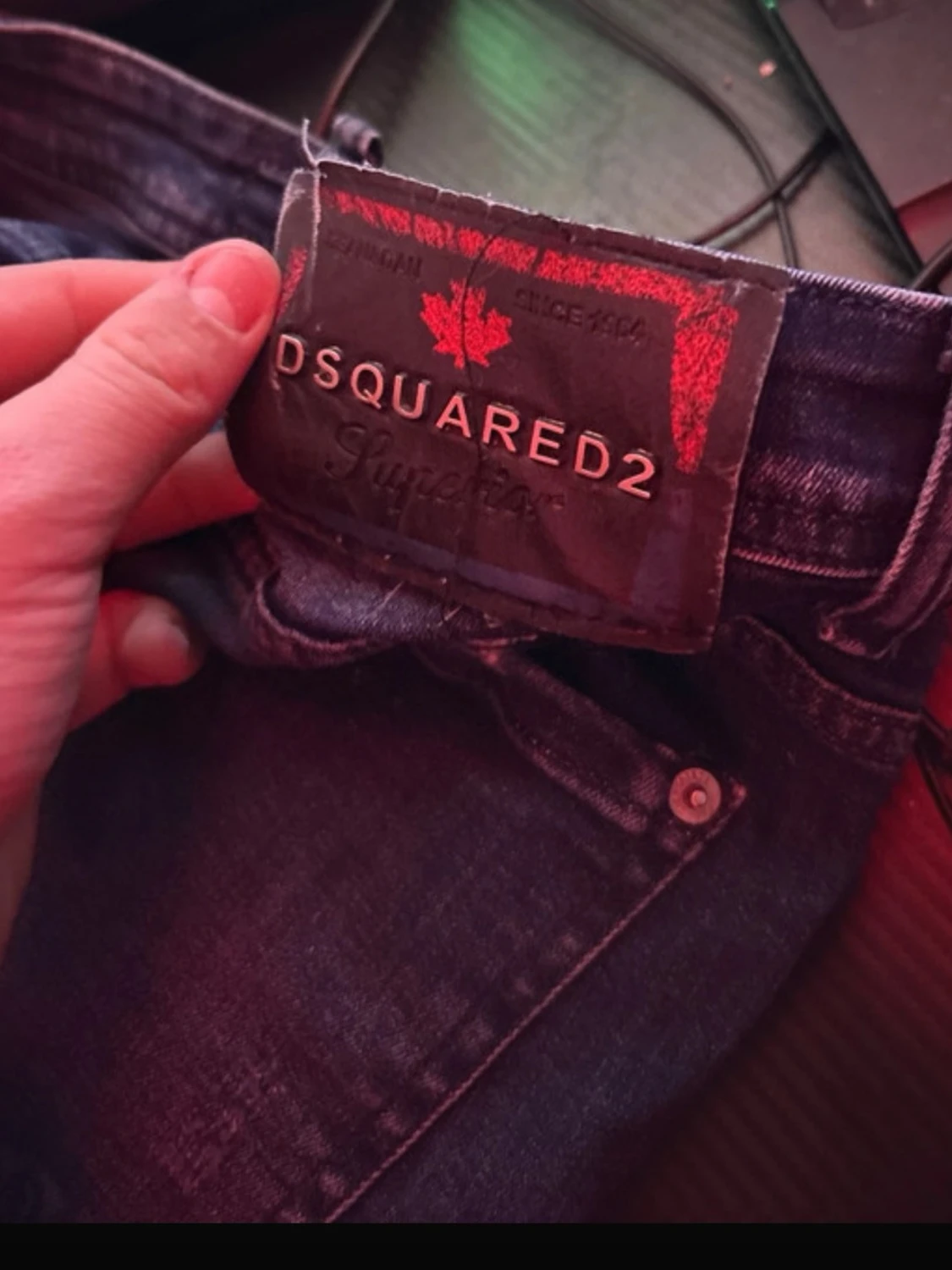 Dsquared2 blå jeans med slitningar - 1