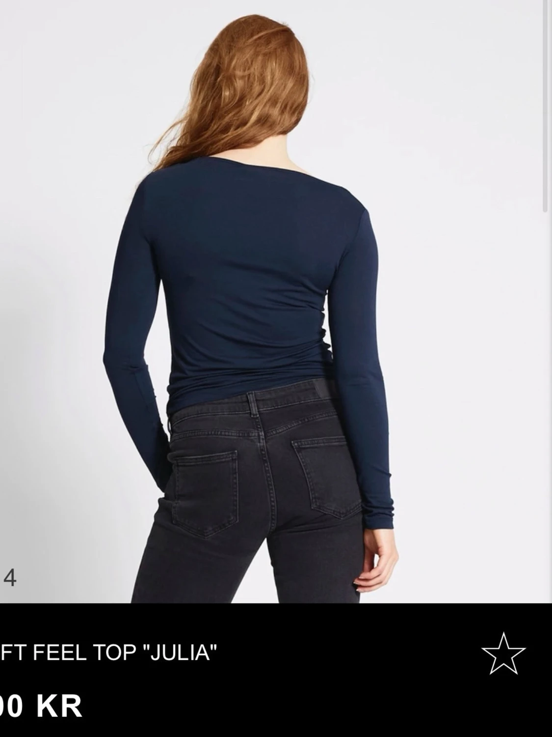 Mörkblå långärmad topp Julia - 1