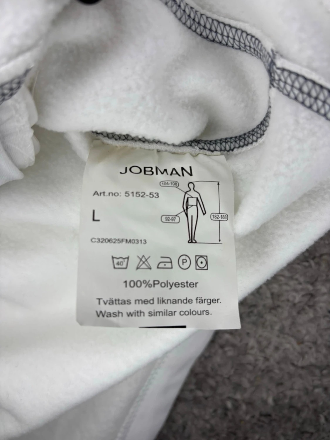 Vit vindjacka med huva från Jobman - 5