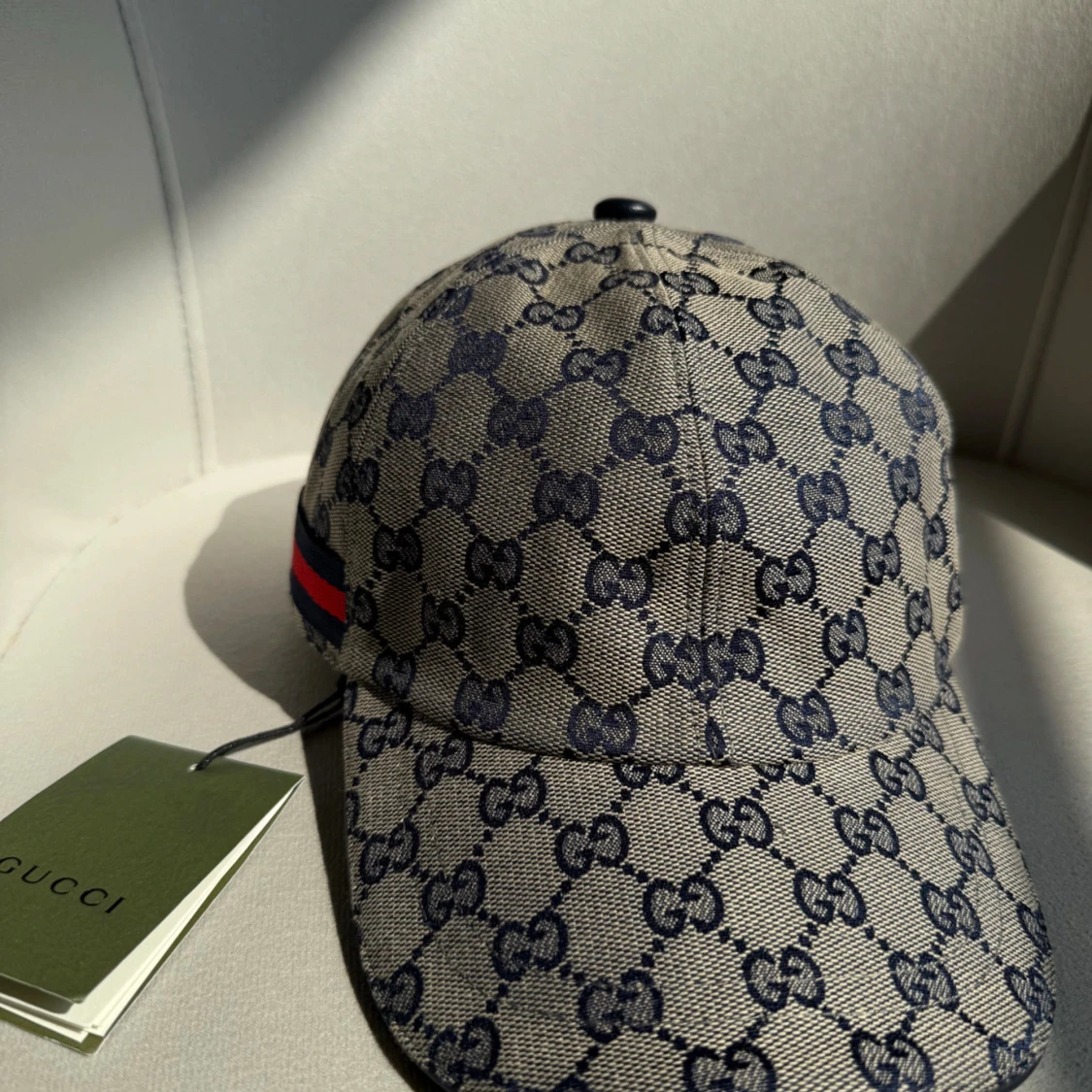 Gucci keps med GG-mönster och ränder - 3