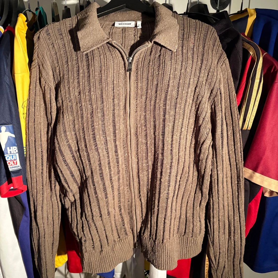 Mörkgrön ribbad kofta från Weekday - 1