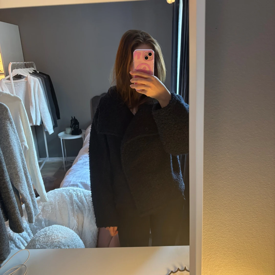 Mörkblå teddyjacka