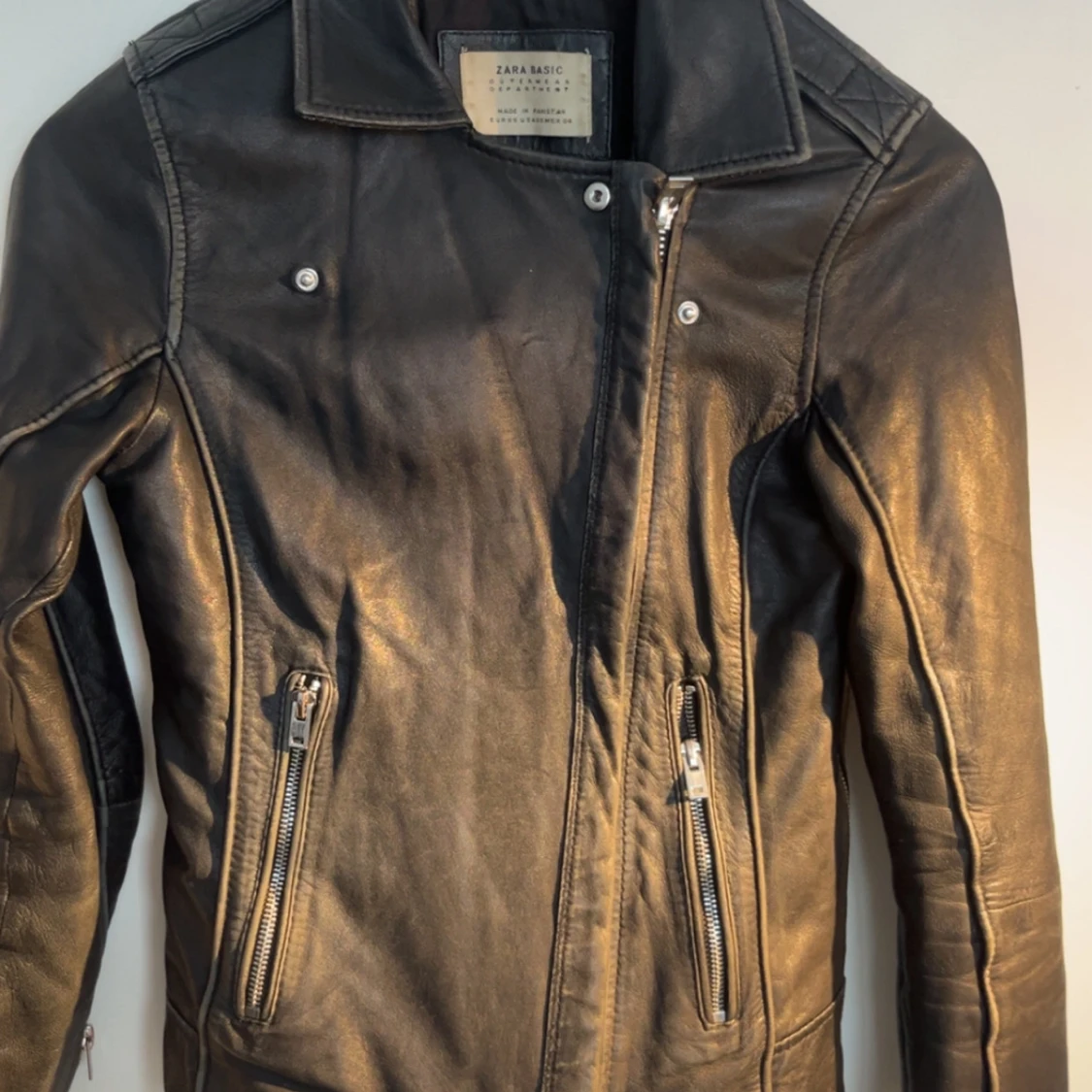 Svart skinnjacka från Zara Basic XS - 1