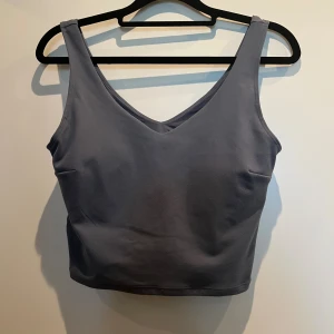 Blå träningstopp från Aimn - Blå träningstopp från Aimn med v-ringning och breda axelband. Perfekt för träning. Storlek S.