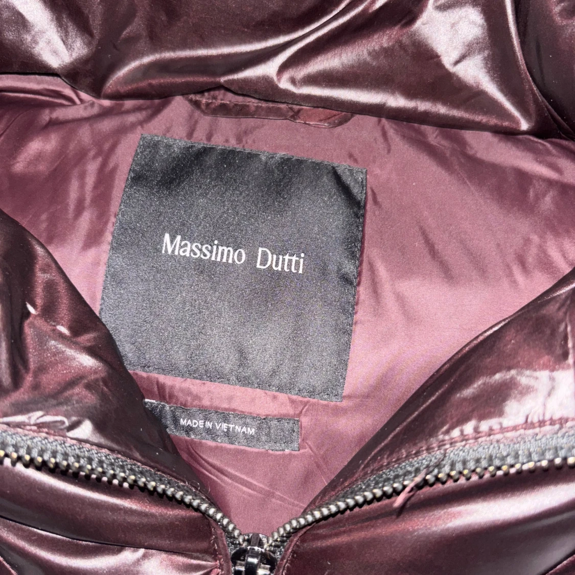 Vinröd pufferjacka Massimo Dutti - 3