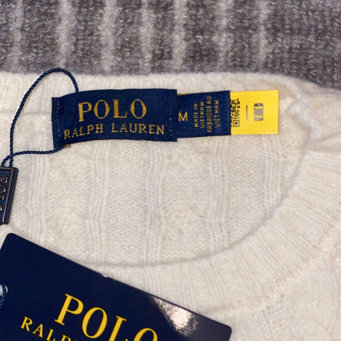 Vit kabelstickad tröja Polo Ralph Lauren - 1