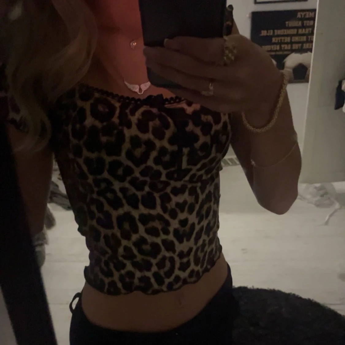 Leopardmönstrad croppad topp - 1