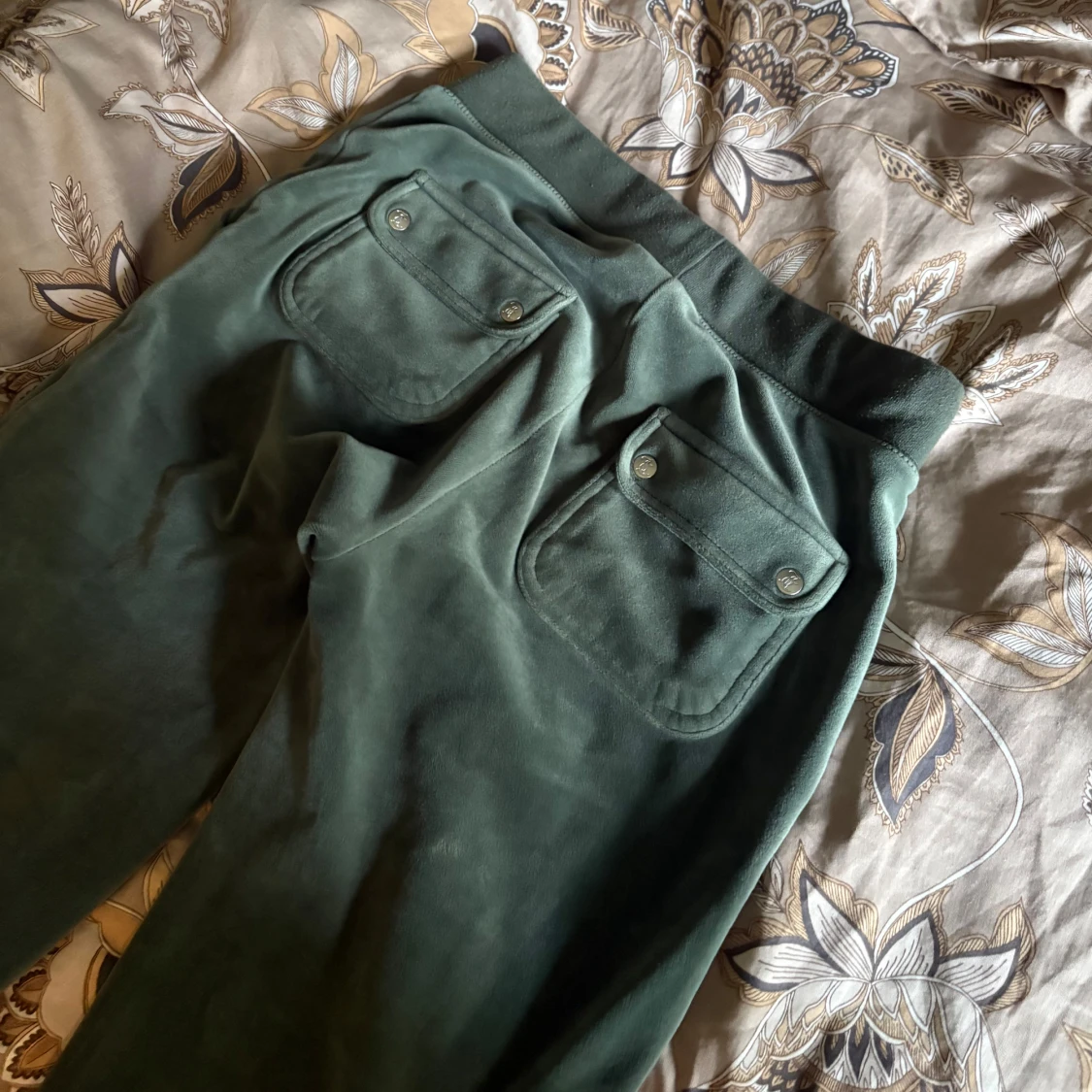 Mörkgröna velourbyxor Juicy Couture XS - 1