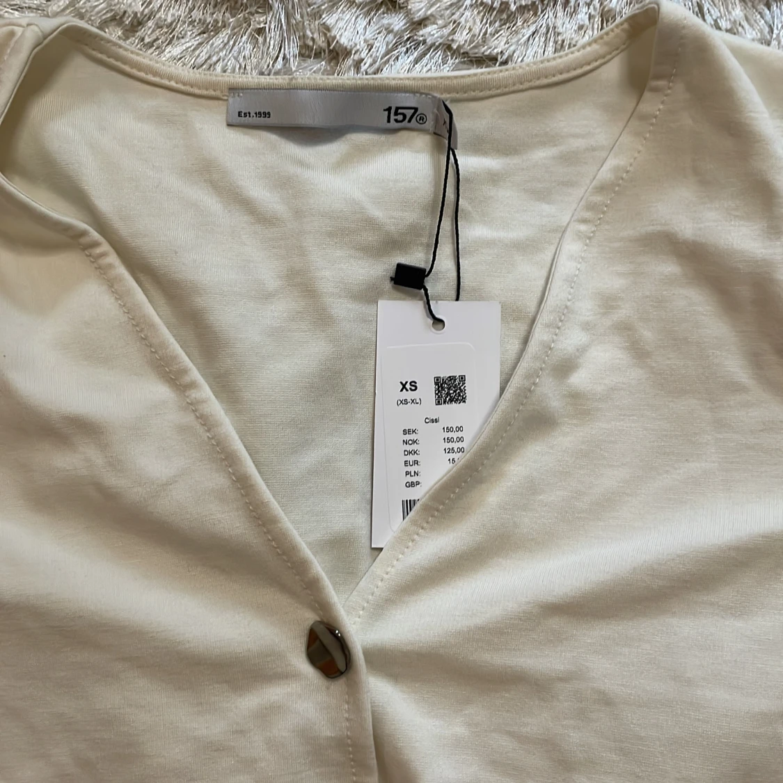 Beige kortärmad blus från 157 - 1
