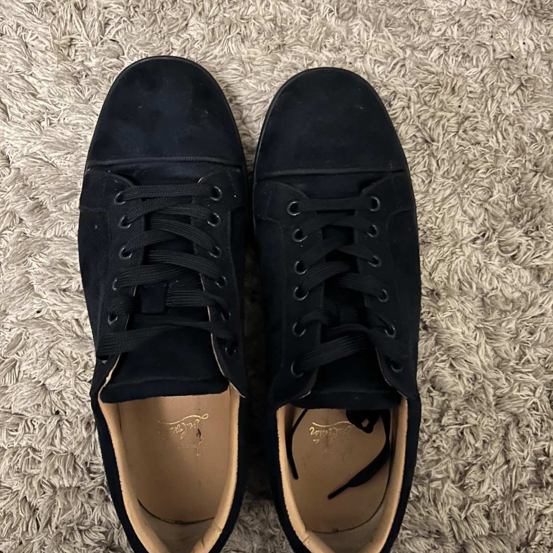 Christian Louboutin blåa sneakers mocka - 2