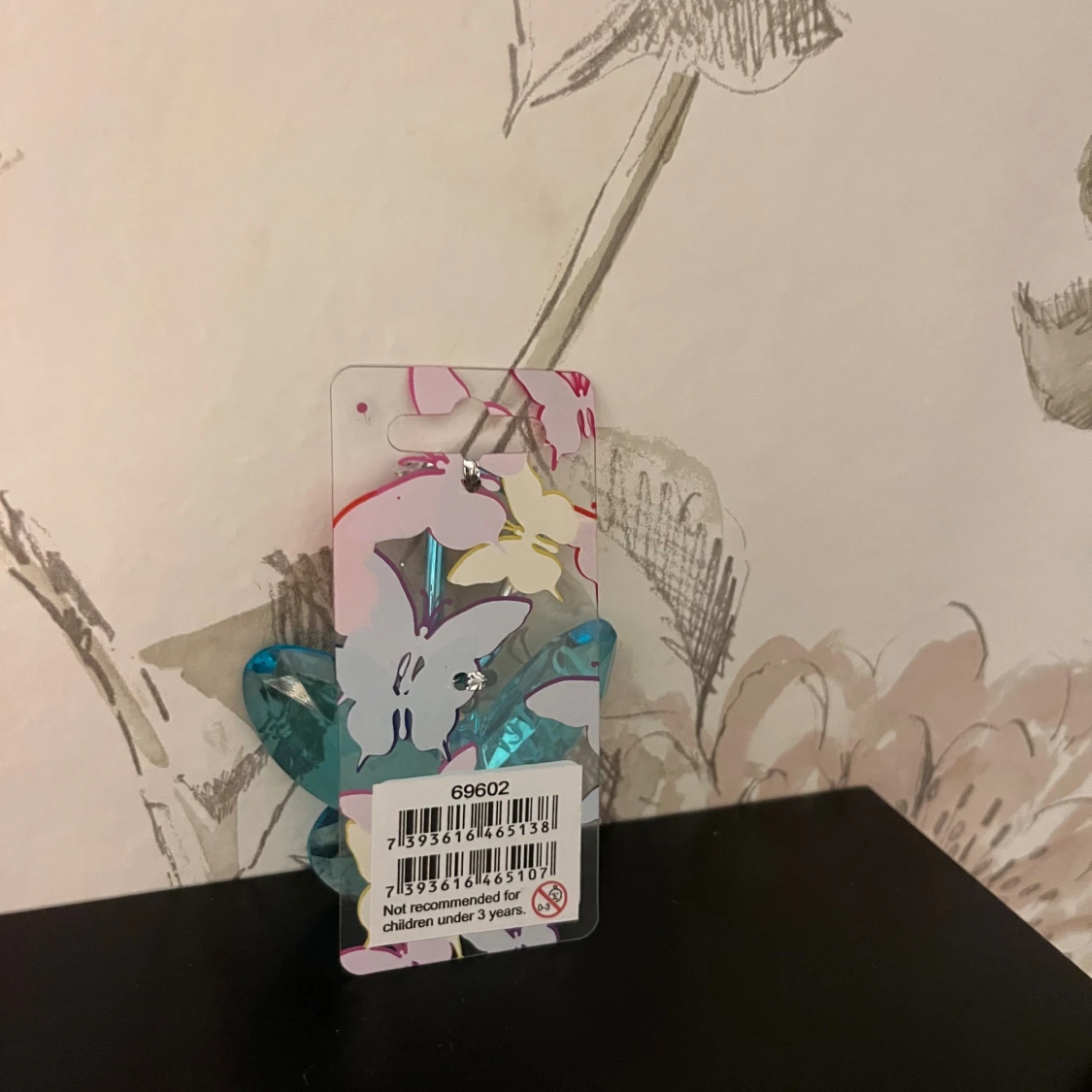 Blå fjäril nyckelring med karbinhake - 2