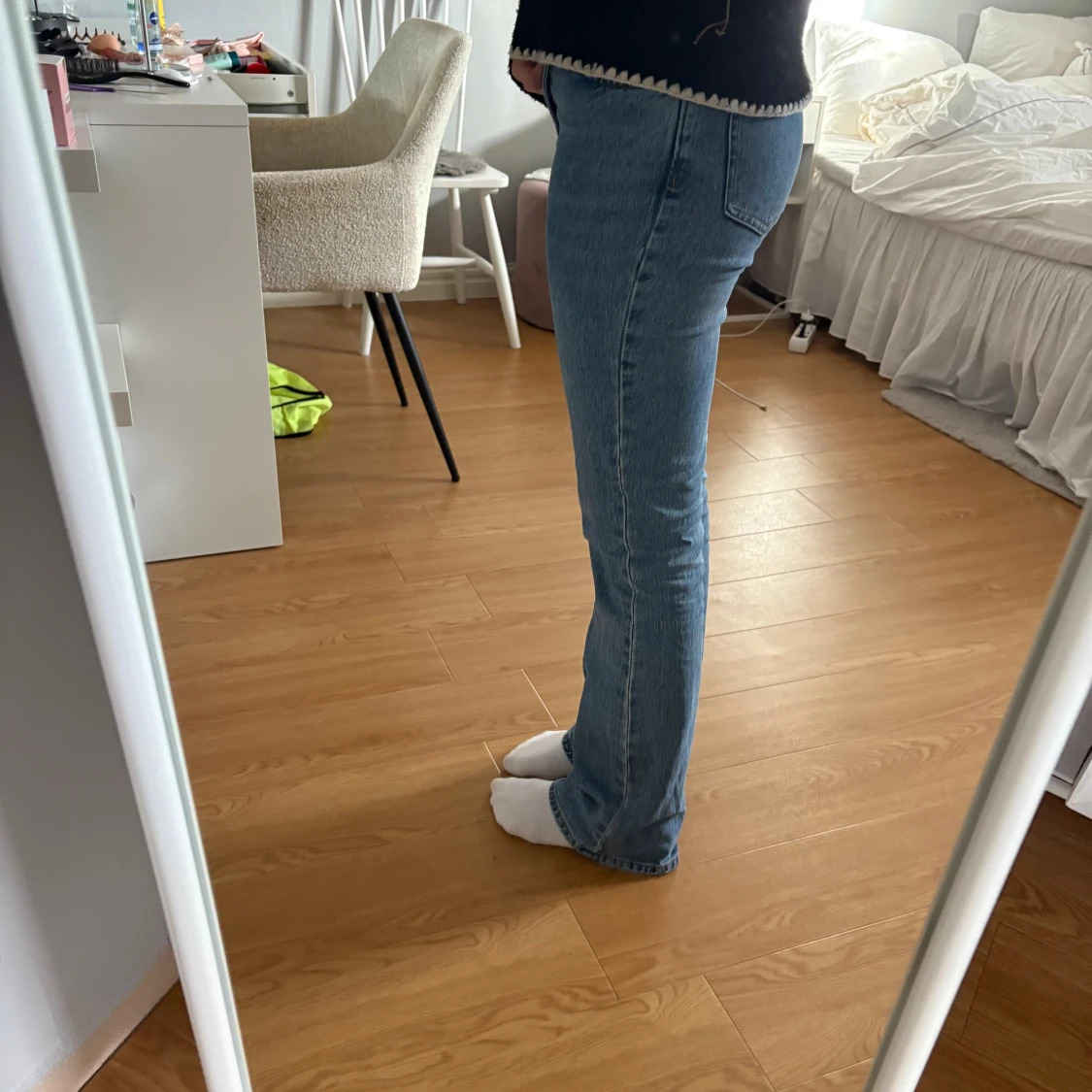 Blå bootcut/raka jeans - 2
