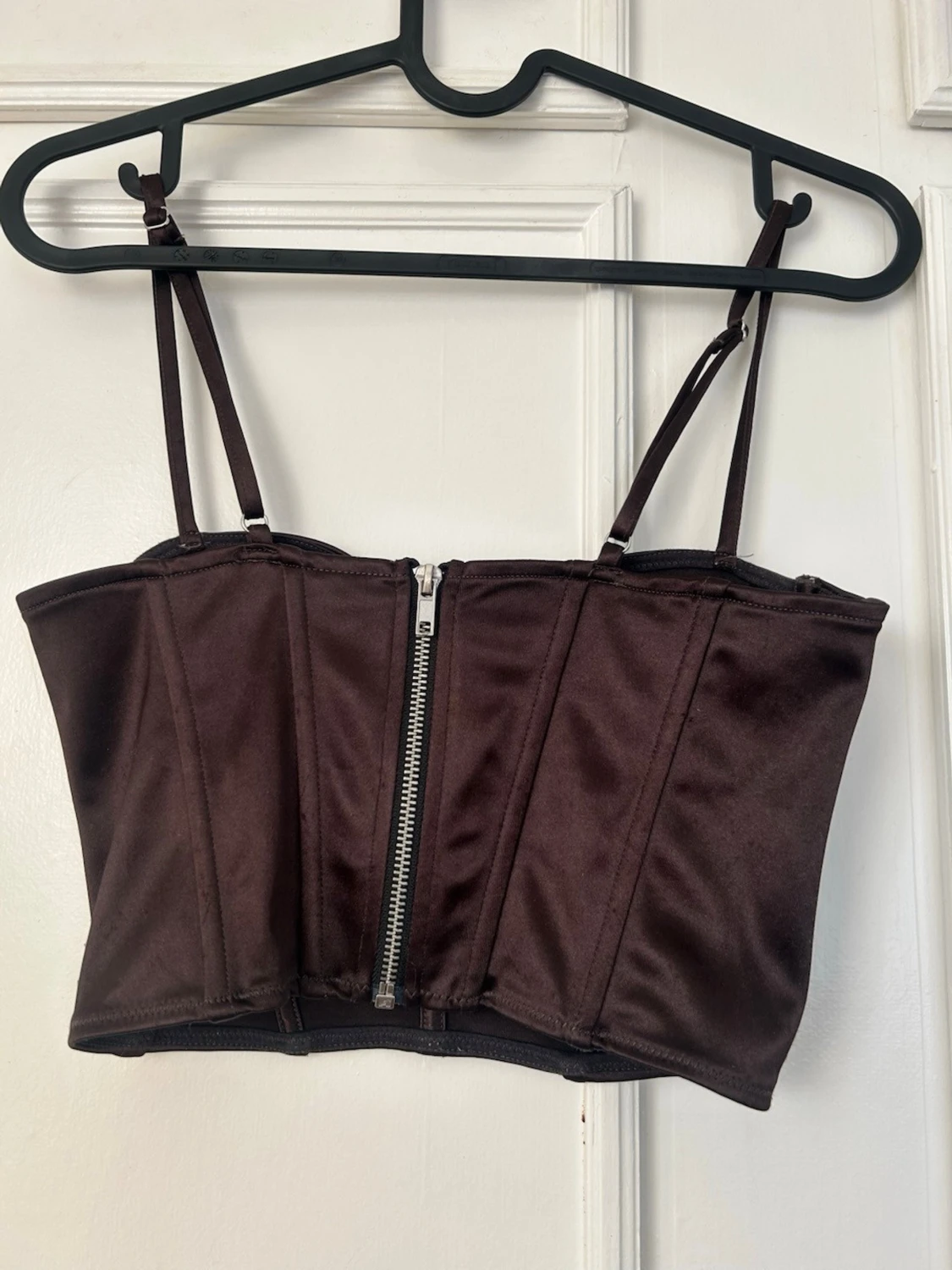 Brun bustier med smala axelband - 1