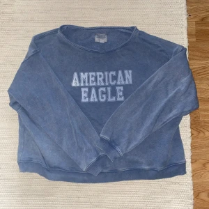 Blå sweatshirt från American Eagle - En blå sweatshirt från American Eagle i storlek XS, bara legat i garderoben så den är i fint skick
