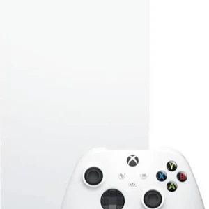 Xbox Series x 1tb (digital)  - Xbox Series x 1tb hari snyggt vitt utförande med tillhörande trådlös handkontroll. Konsolen är kompakt och modern, perfekt för digital gaming i hög kvalitet. Enheten ser ut att vara i mycket gott skick utan synliga repor eller skador.