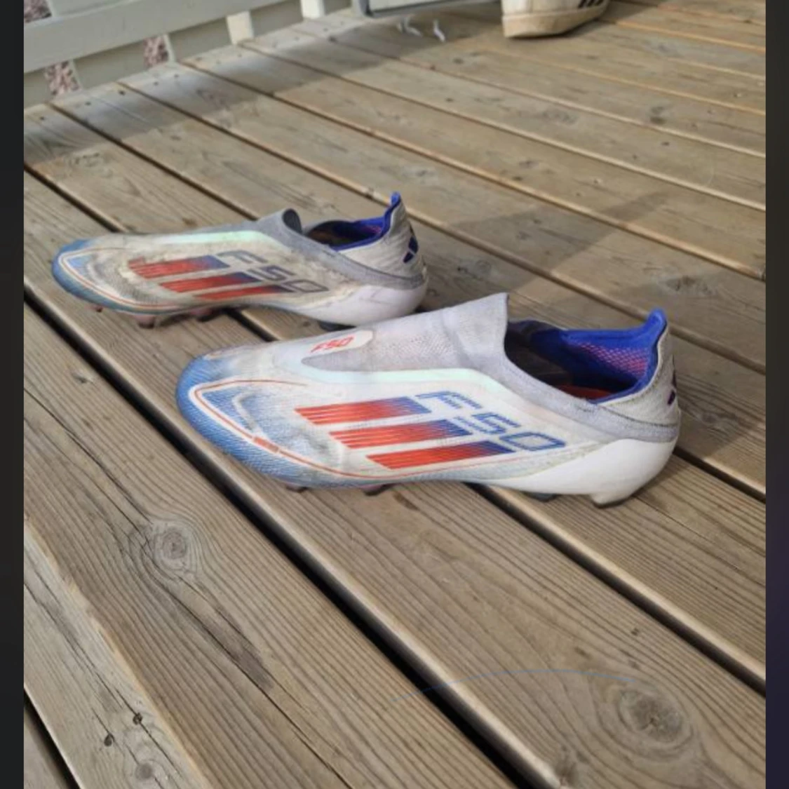 Adidas F50 fotbollsskor blå/röd - 3